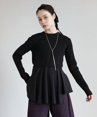 Green Parks ・ＥＬＥＮＣＡＲＥ　ＤＵＥ　ハイブリットハイネックニット Black