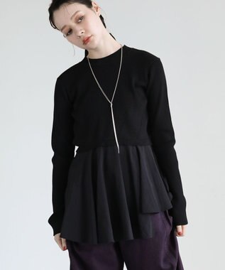 Green Parks ・ＥＬＥＮＣＡＲＥ　ＤＵＥ　ハイブリットハイネックニット Black