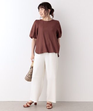 UNFILO 【セットアップ対応】ウォッシャブル UVケア ブラウス ブラウン系