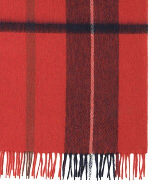 MOONBAT MACKINTOSH PHILOSOPHY(マッキントッシュ フィロソフィー）ウール100% 2WAYチェックポンチョストール レッド