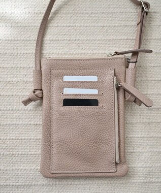 Hekhèr Le Style de Vie 新色追加【日本製】シュリンクレザー スマートフォンポシェット ピンクベージュ