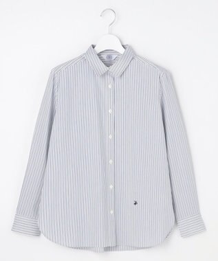 J.PRESS LADIES BEZコットンナイロン ストライプ シャツ ブラウス