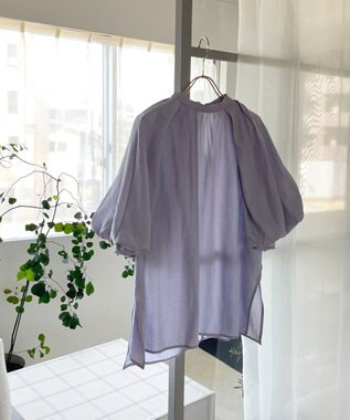 Feroux 【新色追加・洗える】バルーンスリーブ ブラウス スカイブルー系