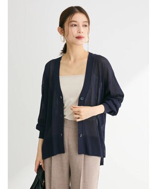 Green Parks さらっと　Ｖネックカーディガン Navy
