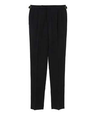 DAKS ツータックサイドベルトウールパンツ ブラック