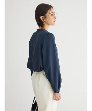 Green Parks ＢＰ　ケア楽　ポイント釦ブラウス Navy