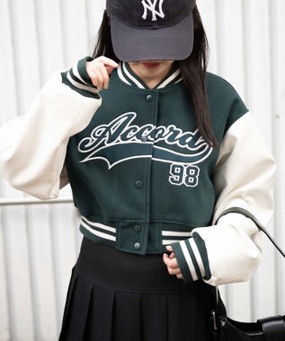 WEGO スタジアムロゴショートスタジャン グリーン