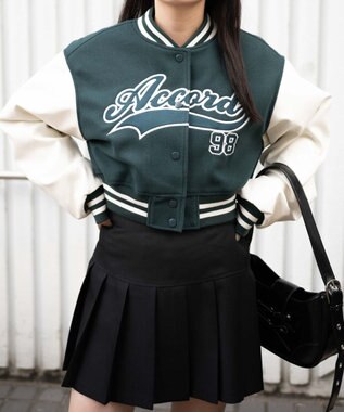 WEGO スタジアムロゴショートスタジャン グリーン