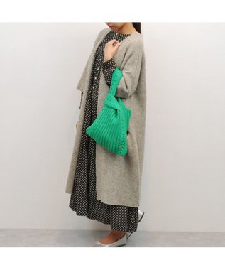 UNBILLION cachecache ケーブル編みショッパーバッグ グリーン