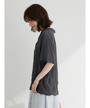Green Parks ゆったり開襟シャツ Charcoal Gray
