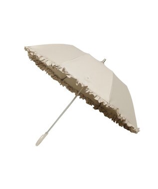 MOONBAT 【晴雨兼用折りたたみ日傘】ポール & ジョー (PAUL & JOE ACCESSOIRES) クリザンテームワンポイントフリル 一級遮光99.99% 遮熱 UV 晴雨兼用 ベージュ