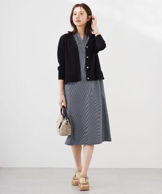 J.PRESS LADIES L 【洗える・抗菌消臭・吸水速乾】サッカージャージー ワンピース ネイビー系1