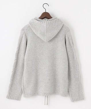 JOSEPH ABBOUD 【インポート素材/軽量】ベビーアルパカ ニットパーカー ライトグレー系