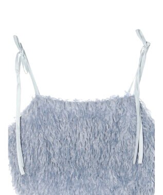 earth music&ecology 肩リボンフェザービスチェ Blue