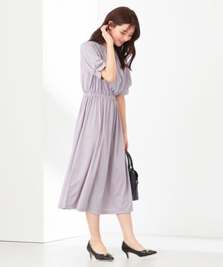 ANY SIS 【接触冷感・吸水速乾・UVケア】エアリードレープスムース ワンピース ラベンダー