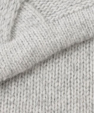 JOSEPH ABBOUD 【インポート素材/軽量】ベビーアルパカ ニットパーカー ライトグレー系