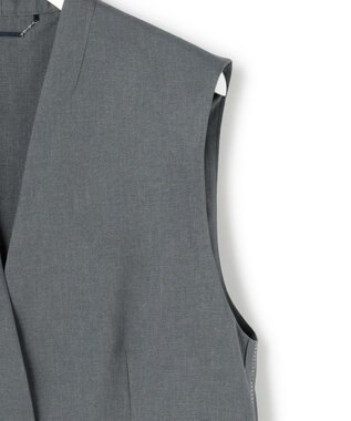 ICB L 【WEB＆一部店舗限定】 SerikaWorsted ノーカラーロングジレ ミディアムグレー