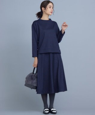 組曲 S 【2SET・WEB限定】ウール混ジャージー セットアップ ネイビーチェック系3