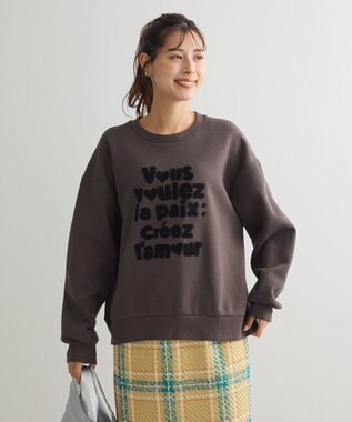 Green Parks ・ＤＯＵＢＬＥ　ＦＬＡＧＳ　サガラ刺繍スウェット Charcoal Gray