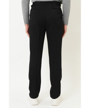 DAKS ツータックサイドベルトウールパンツ ブラック