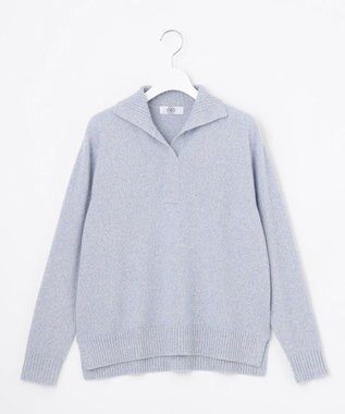 J.PRESS LADIES 【WEB限定】NZW CASHMERE BLEND ポロデザイン ニット サックスMIX系