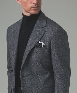 GOTAIRIKU 【尾州】カシミヤブレンド定番ヘリンボーン ジャケット(2024年モデル) グレー系8
