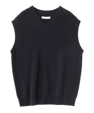 UNFILO MENS 【男女兼用】バルキー ニットベスト ブラック