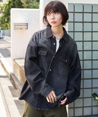 WEGO 【ユニセックス着用ITEM】 デニムBIGシャツ（LS） デニムブラックソノタ