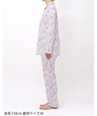 WACOAL パジャマ 長袖 長ズボン 綿100%(本体) 天竺素材 ミントン レディース NDX560 /ワコール ホワイト