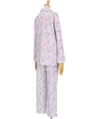 WACOAL パジャマ 長袖 長ズボン 綿100%(本体) 天竺素材 ミントン レディース NDX560 /ワコール ホワイト