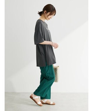 Green Parks バックフォトプリント半袖チュニック Dark Gray