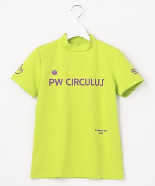 PW CIRCULUS 【WOMEN】【ストレッチ / UVケア】ロゴ モックネック シャツ ゴルフウェア レディース ライム