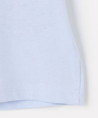 ANY KIDS 【洗濯機可能】肩あき ロゴ刺繍Tシャツ サックスブルー