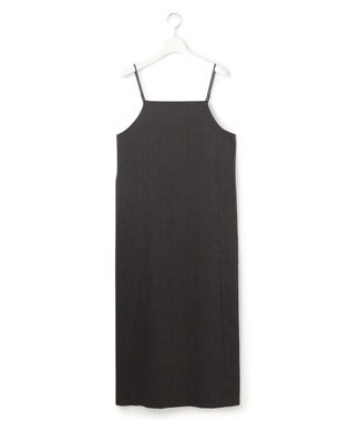 23区 【洗える】リネンレーヨンストレッチ  Iライン キャミソール ワンピース ダークブラウン系