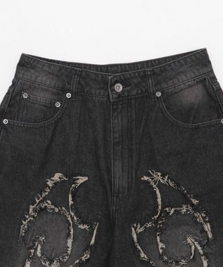 WEGO スーパーバギーフリンジデニムショーツ 柄2