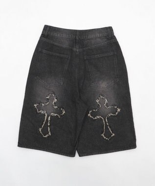 WEGO スーパーバギーフリンジデニムショーツ 柄2