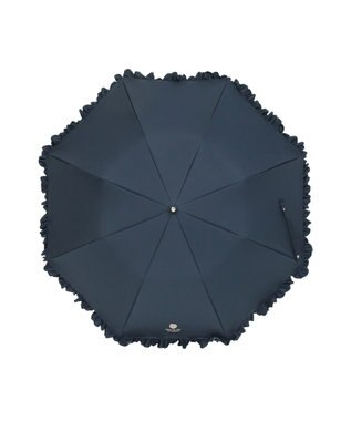 MOONBAT 【晴雨兼用折りたたみ日傘】ポール & ジョー (PAUL & JOE ACCESSOIRES) クリザンテームワンポイントフリル 一級遮光99.99% 遮熱 UV 晴雨兼用 ネイビーブルー