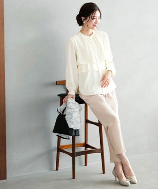 ANY SIS S ノーブルジョーゼット ブラウス アイボリー