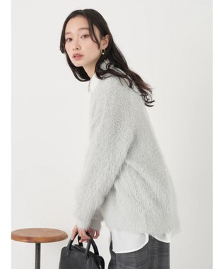 earth music&ecology ゆるモヘアライクレースニット Light Gray