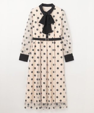 GRACE CONTINENTAL ラメドット刺繍ドレス キナリ