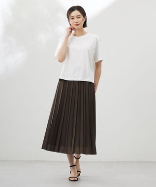 J.PRESS LADIES 【洗える】スパンコール Ｔシャツ オフホワイト系