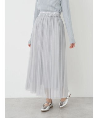 earth music&ecology チュールプリーツスカート Light Gray