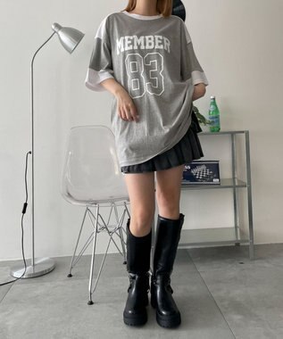 WEGO ナンバリングロゴBIG　T 杢グレー