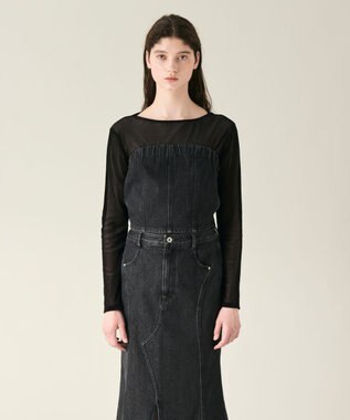 GRACE CONTINENTAL デニムビスチェ ブラック