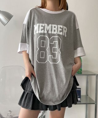 WEGO ナンバリングロゴBIG　T 杢グレー