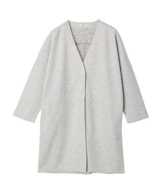 earth music&ecology 圧縮風ポンチコーディガン Light Gray