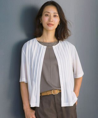 J.PRESS LADIES S シアードライトリコット フレアタック カットソー