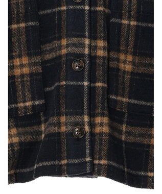 Green Parks ・ＥＬＥＮＣＡＲＥ　ＤＵＥ　シャギーチェックショートシャツ Navy