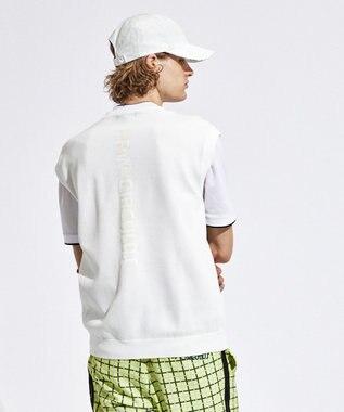 PW CIRCULUS 【MEN】バッグメッシュ ニットベスト ホワイト系