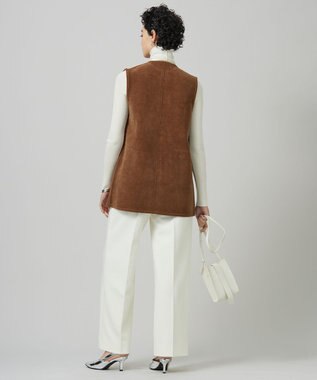 ICB L 【洗える】スウェードライクニットジレ コーヒー系